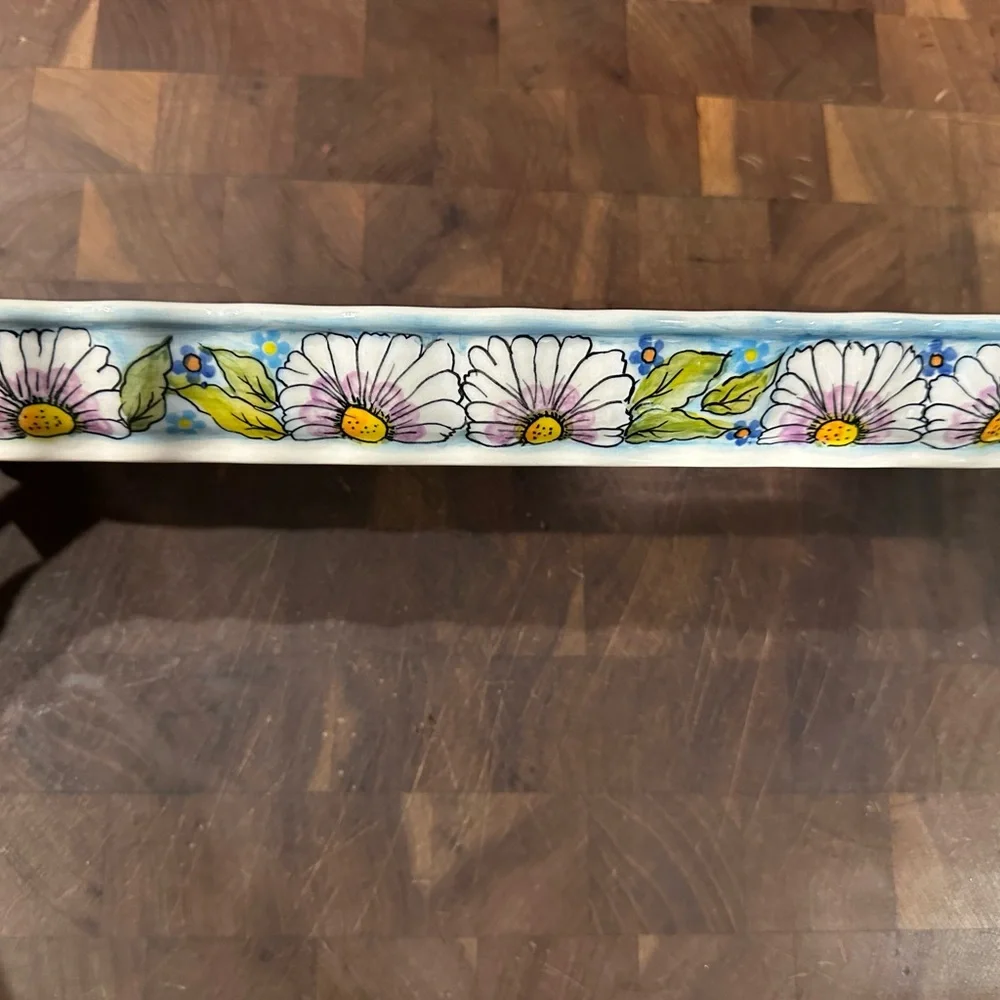 Polish Pottery Unikat appetizer tray. Decoration only! 16” L x 4” W - Picture 3 of 3